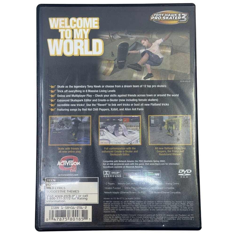 Tony Hawk's Pro Skater 3 Sony PlayStation 2 PS2 Game with Manual SLUS 20013 - Picture 4 of 4